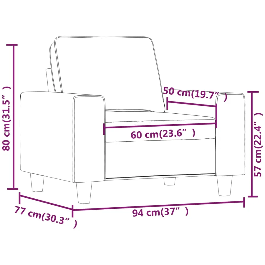 Fauteuil Gris clair 60 cm Tissu - 8