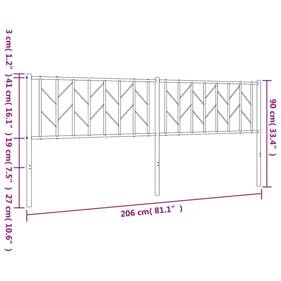 Tête de lit de remplacement métal blanc 200 cm - 7