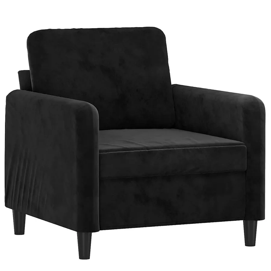 Fauteuil Noir 60 cm Velours - 2
