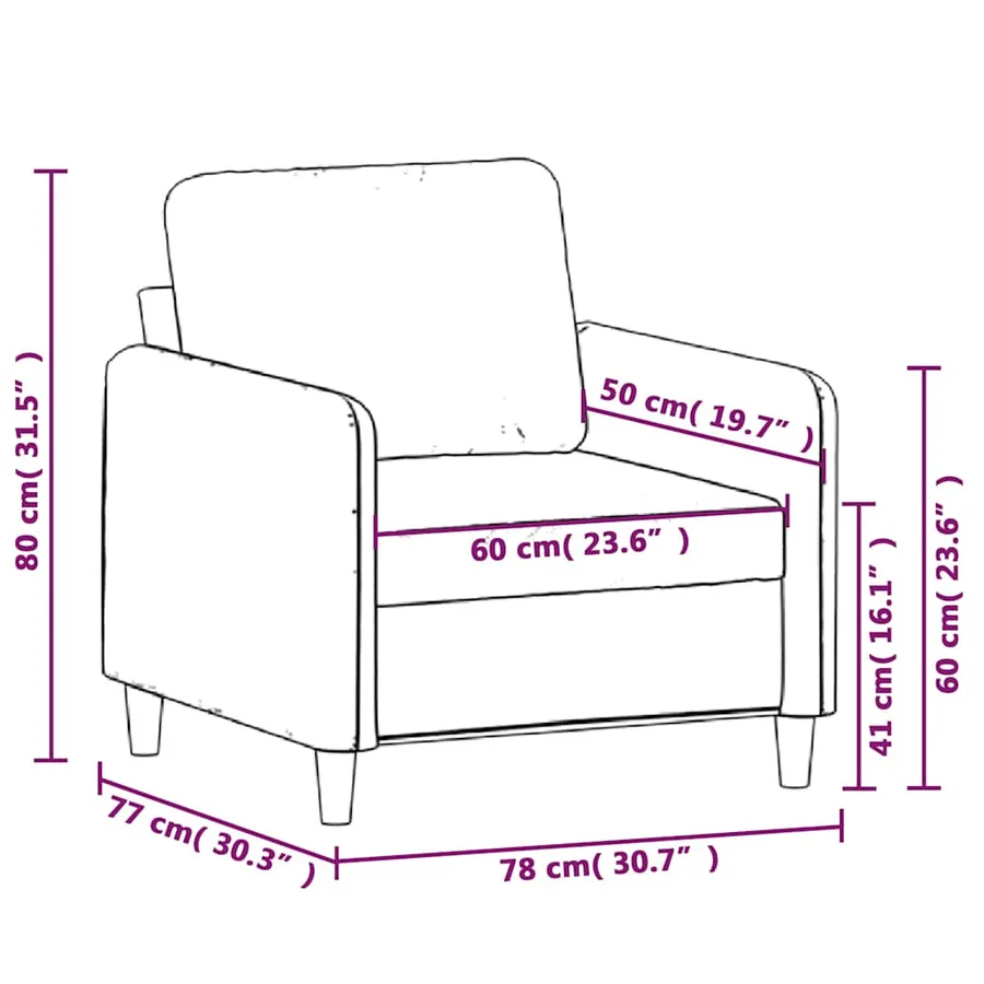 Fauteuil Noir 60 cm Velours - 8