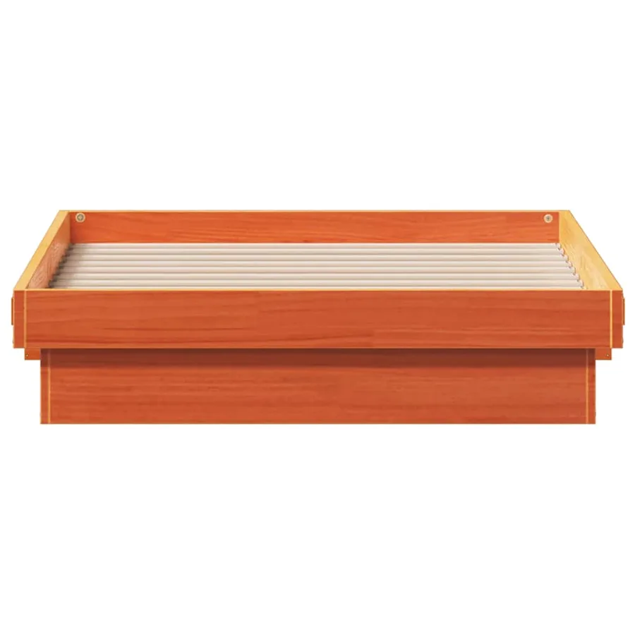 Cadre de lit à LED sans matelas 90x200 cm bois massif - 7