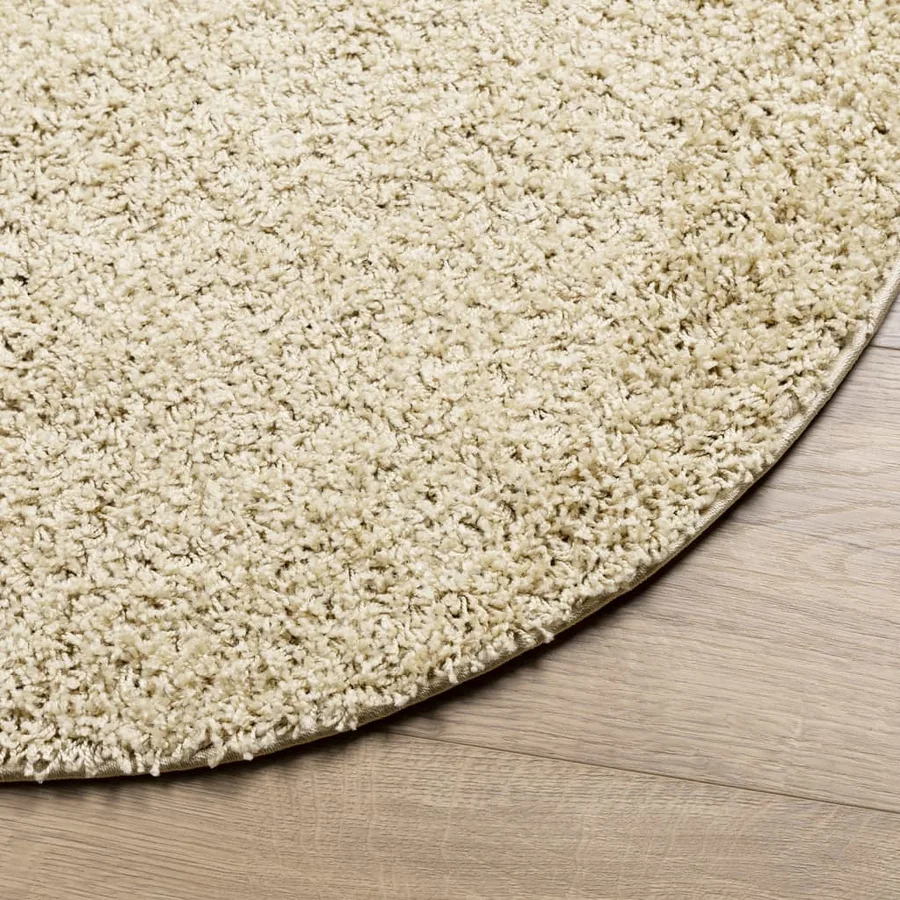 Tapis shaggy PAMPLONA poils longs moderne doré Ø 160 cm - 4