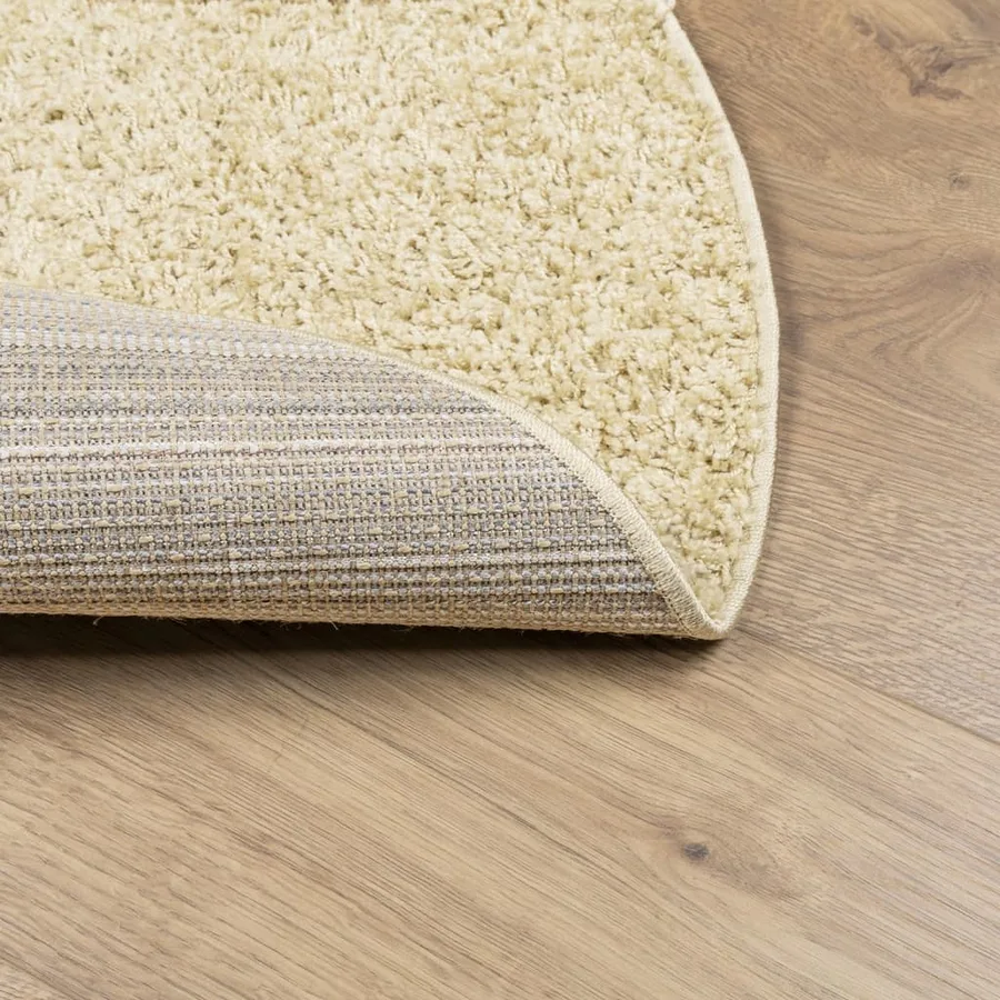 Tapis shaggy PAMPLONA poils longs moderne doré Ø 160 cm - 5