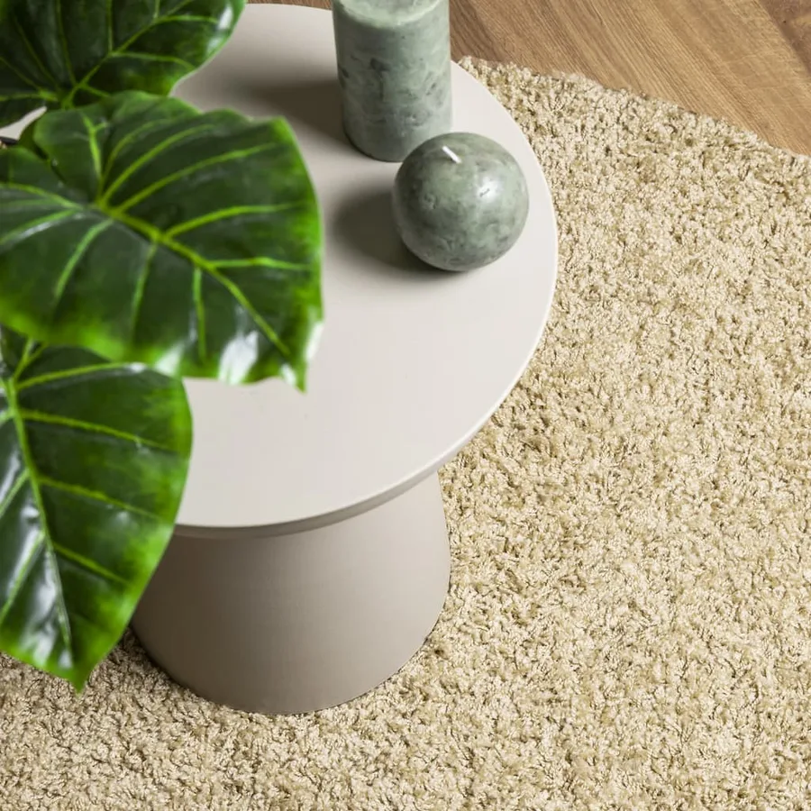 Tapis shaggy PAMPLONA poils longs moderne doré Ø 160 cm - 7
