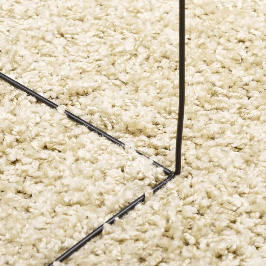 Tapis shaggy PAMPLONA poils longs moderne doré Ø 160 cm - 8