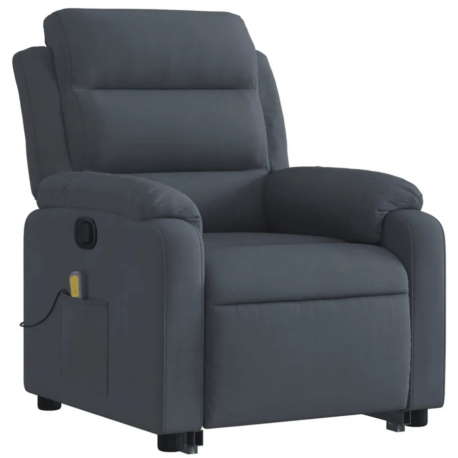 Fauteuil de massage inclinable Gris foncé Velours - 3