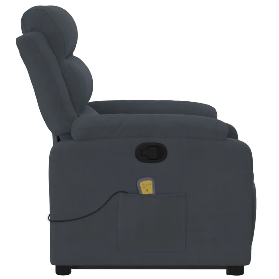 Fauteuil de massage inclinable Gris foncé Velours - 9