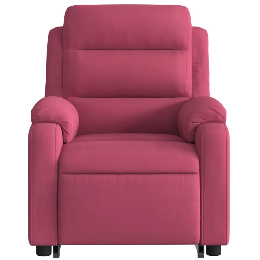 Fauteuil inclinable électrique rouge bordeaux velours - 8
