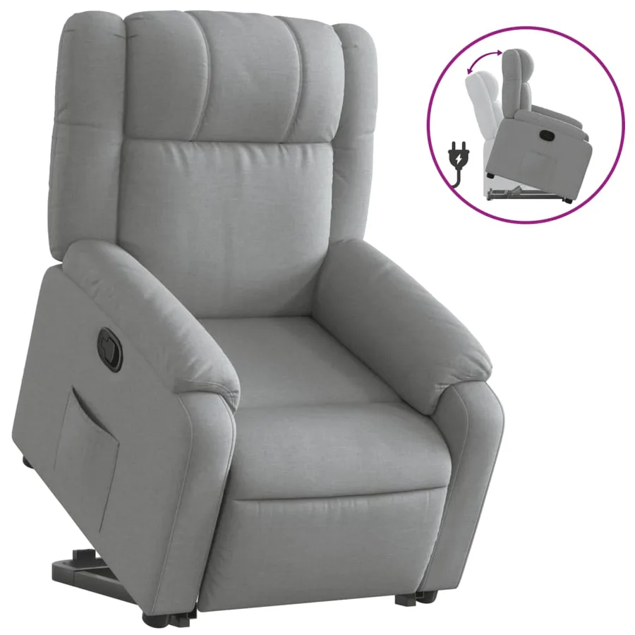 Fauteuil inclinable Gris clair Tissu - 2