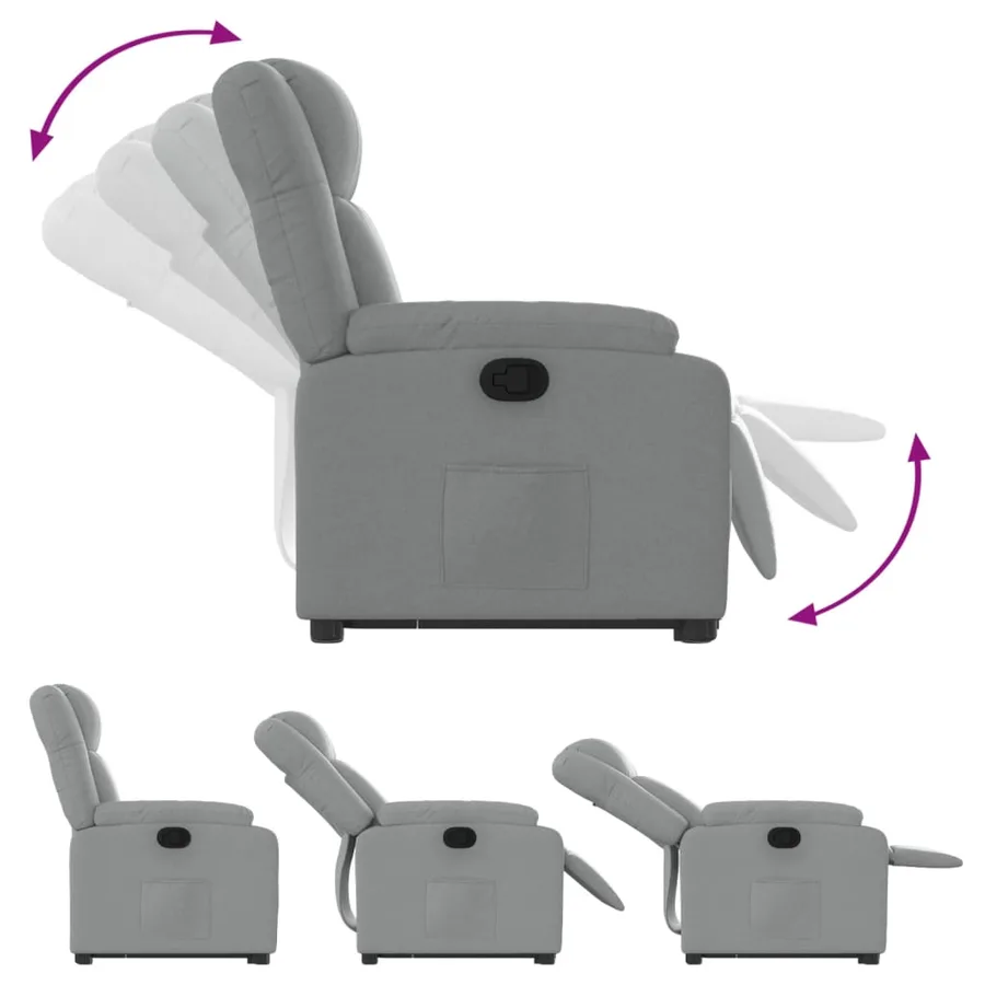 Fauteuil inclinable Gris clair Tissu - 7