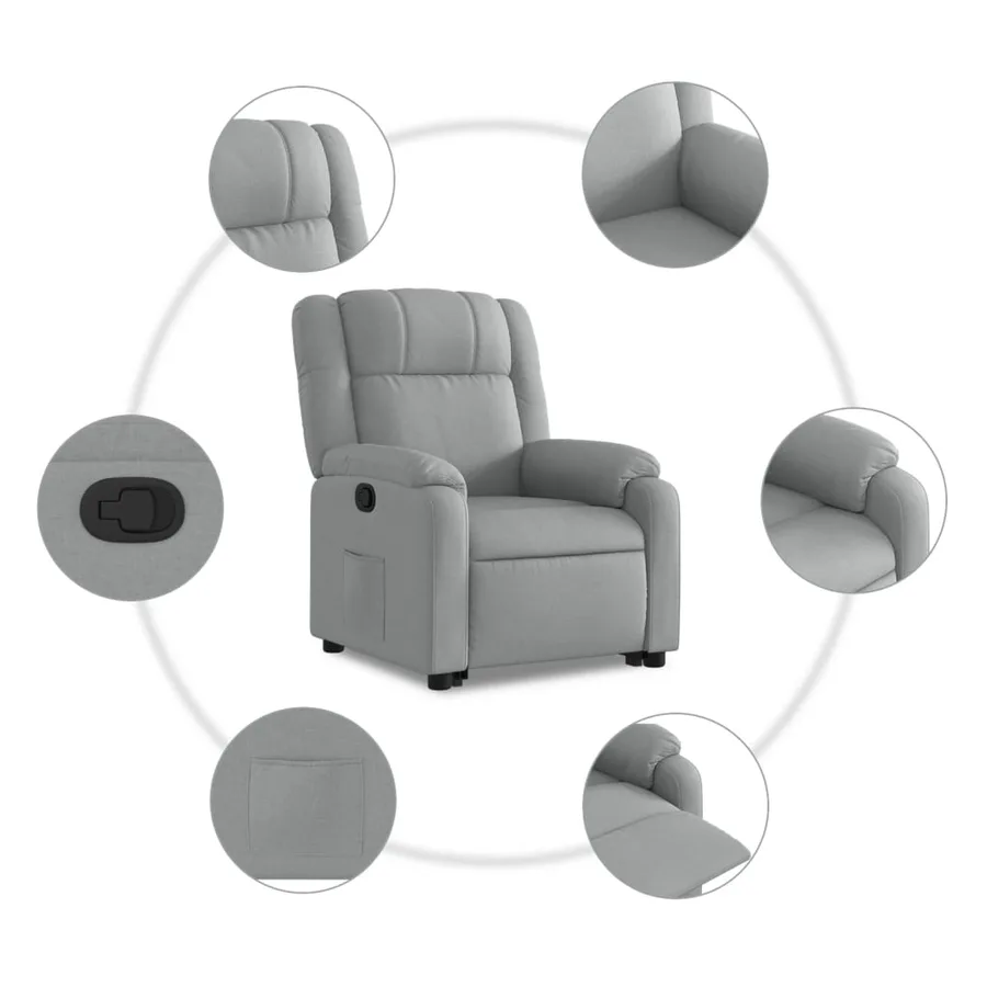 Fauteuil inclinable Gris clair Tissu - 8
