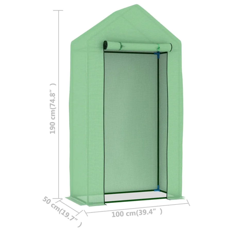 Serre avec cadre en acier 0,5 m² 1x0,5x1,9 m - 10
