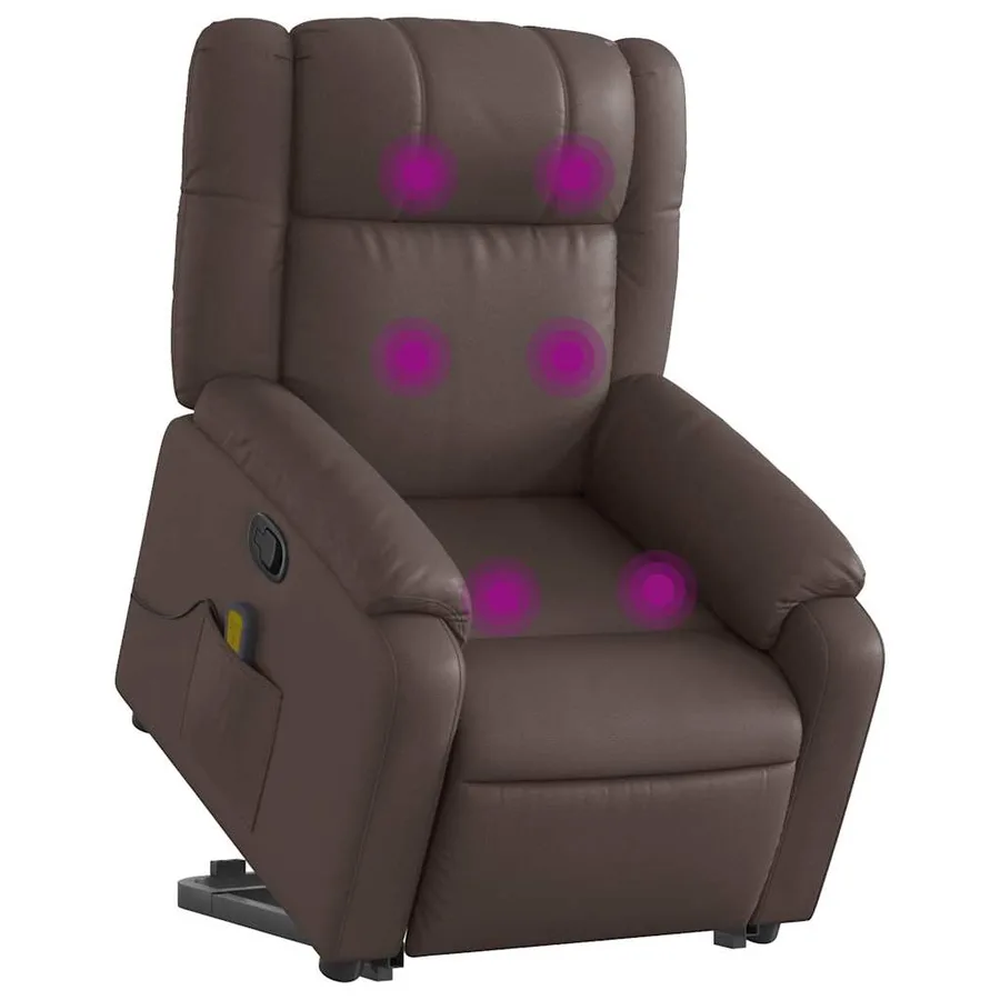 Fauteuil inclinable de massage Marron Similicuir - 3