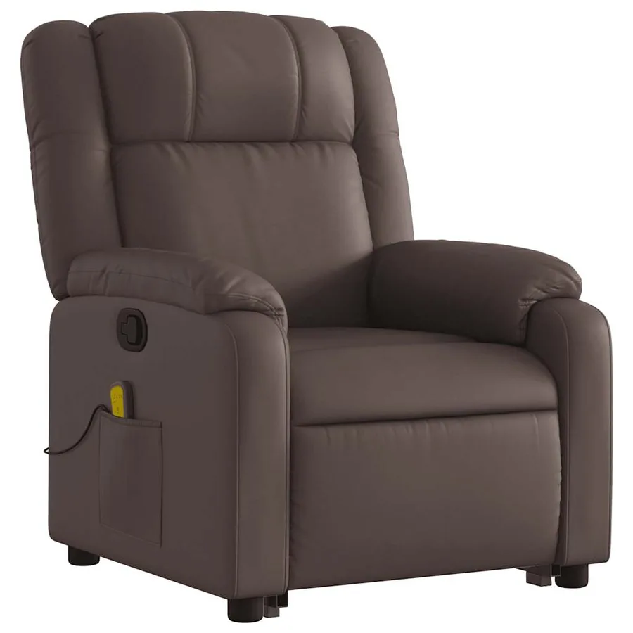 Fauteuil inclinable de massage Marron Similicuir - 4
