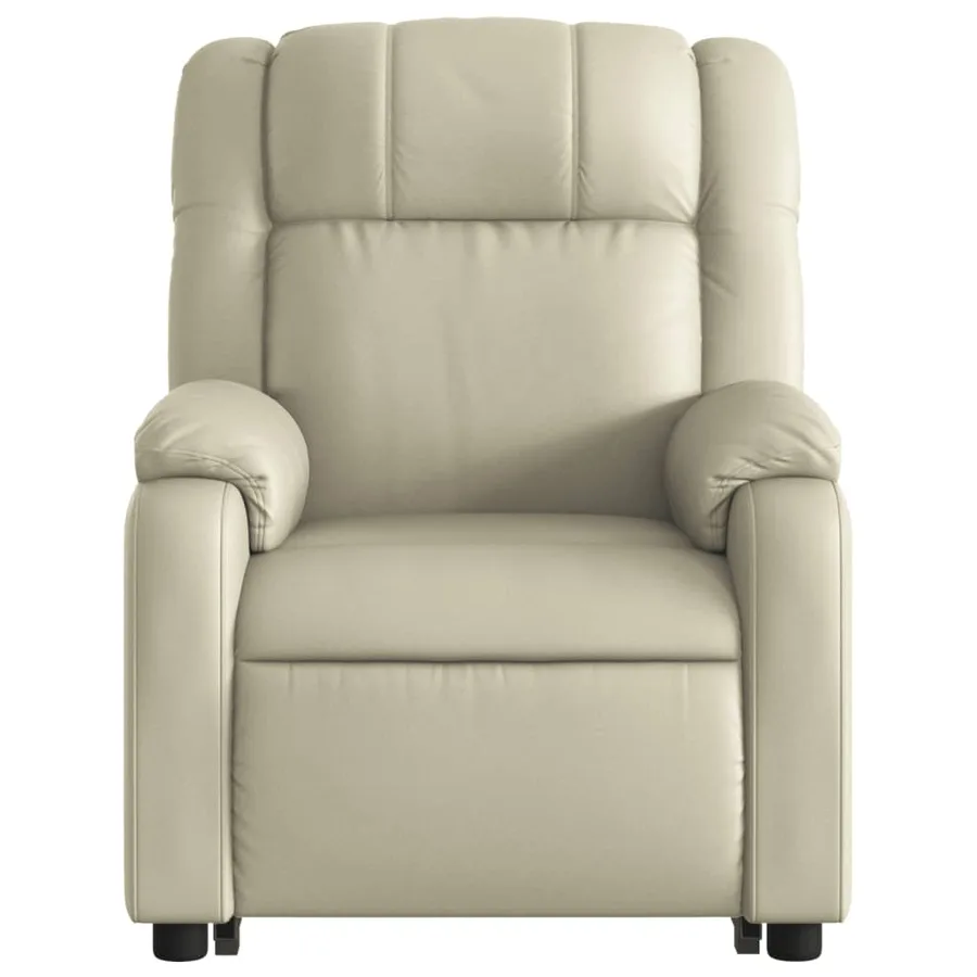 Fauteuil inclinable électrique crème similicuir - 9