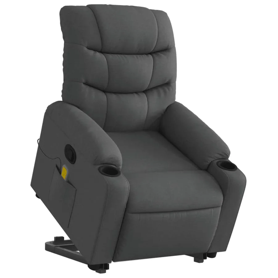 Fauteuil de massage inclinable Gris foncé Tissu - 3