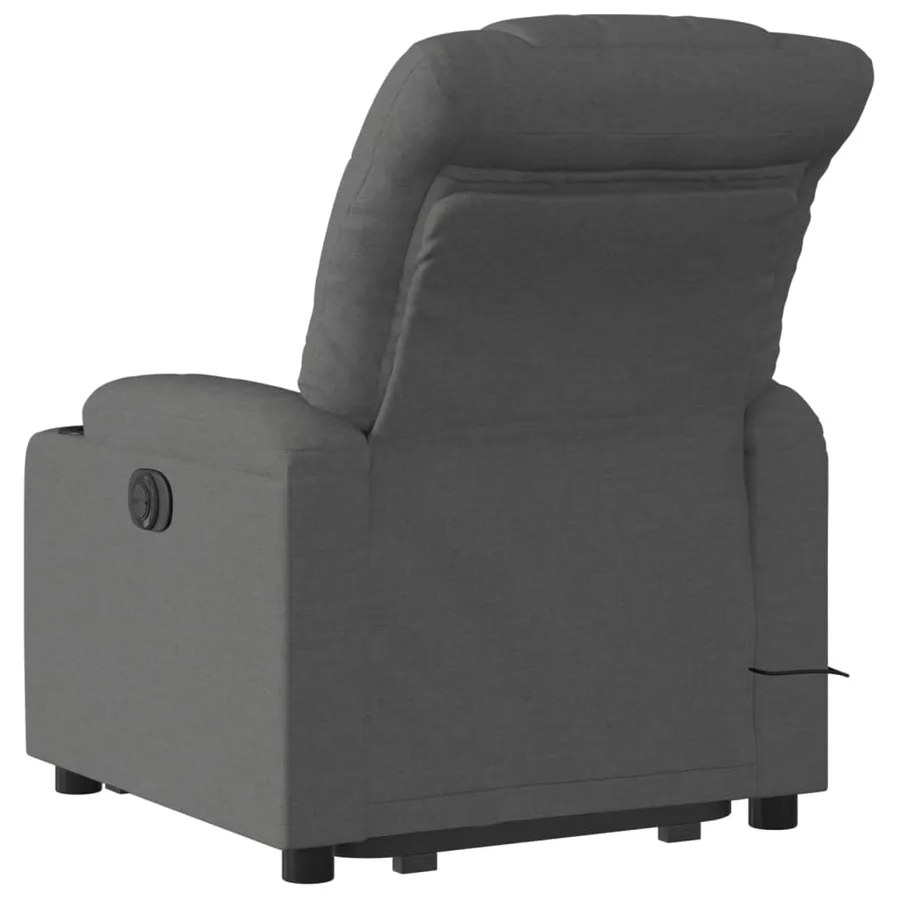 Fauteuil de massage inclinable Gris foncé Tissu - 5