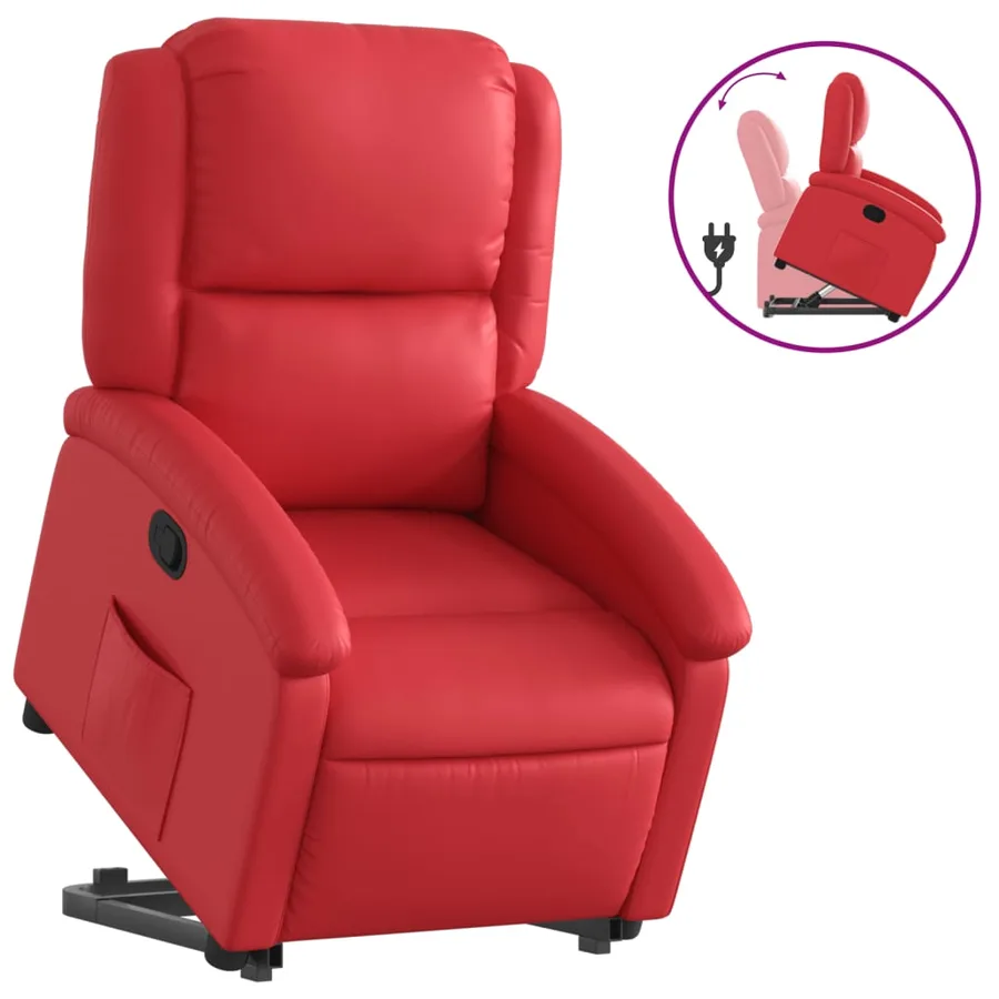 Fauteuil inclinable Rouge Similicuir - 2