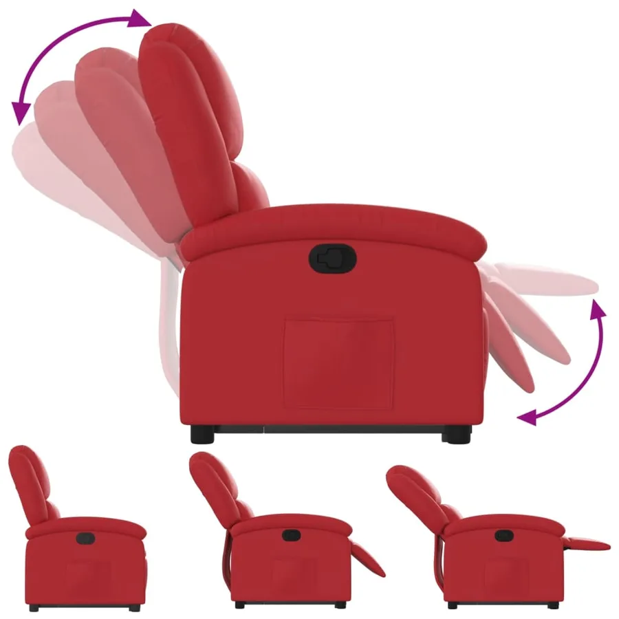 Fauteuil inclinable Rouge Similicuir - 7