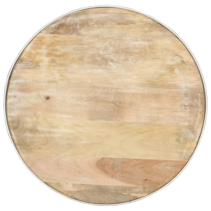Table basse Blanc 68x68x36 cm Bois de manguier solide - 3