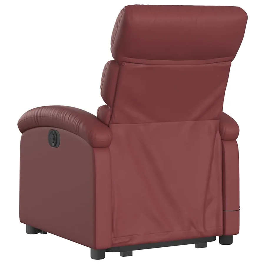 Fauteuil inclinable de massage Rouge bordeaux Similicuir - 5