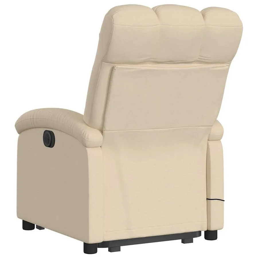 Fauteuil inclinable de massage électrique Crème Tissu - 5