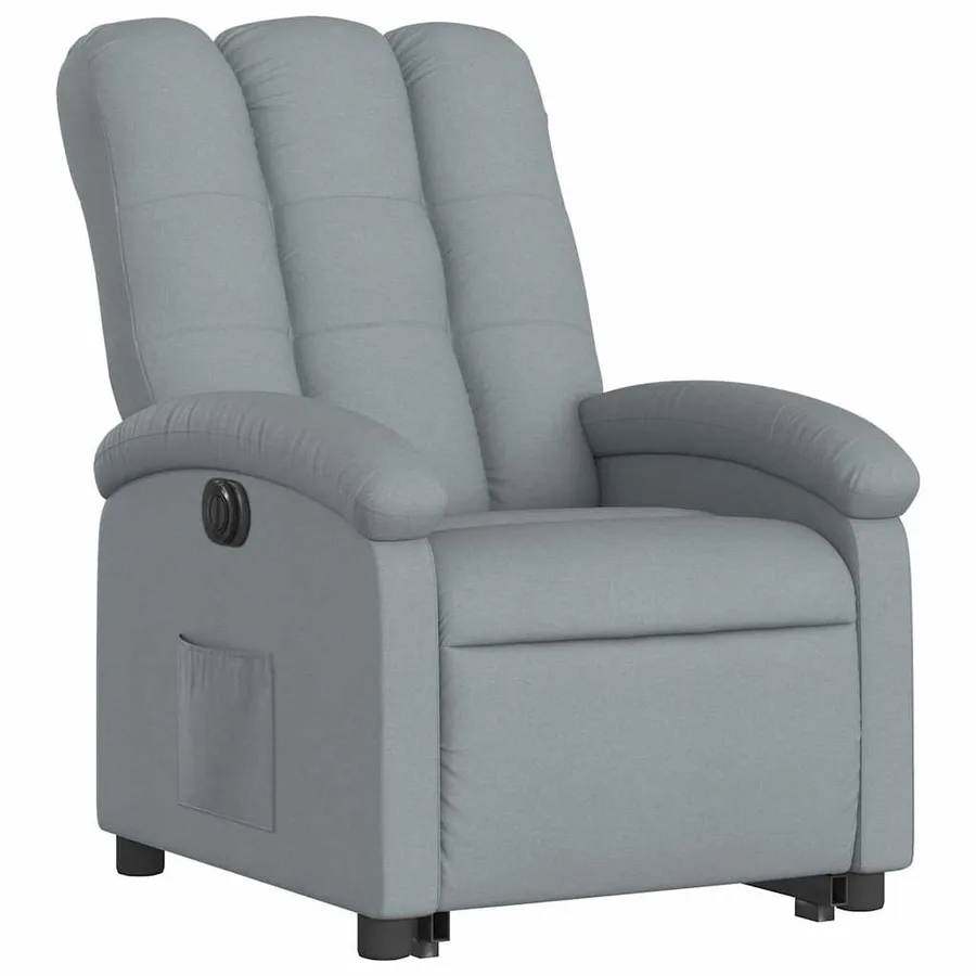 Fauteuil inclinable électrique gris clair tissu - 4
