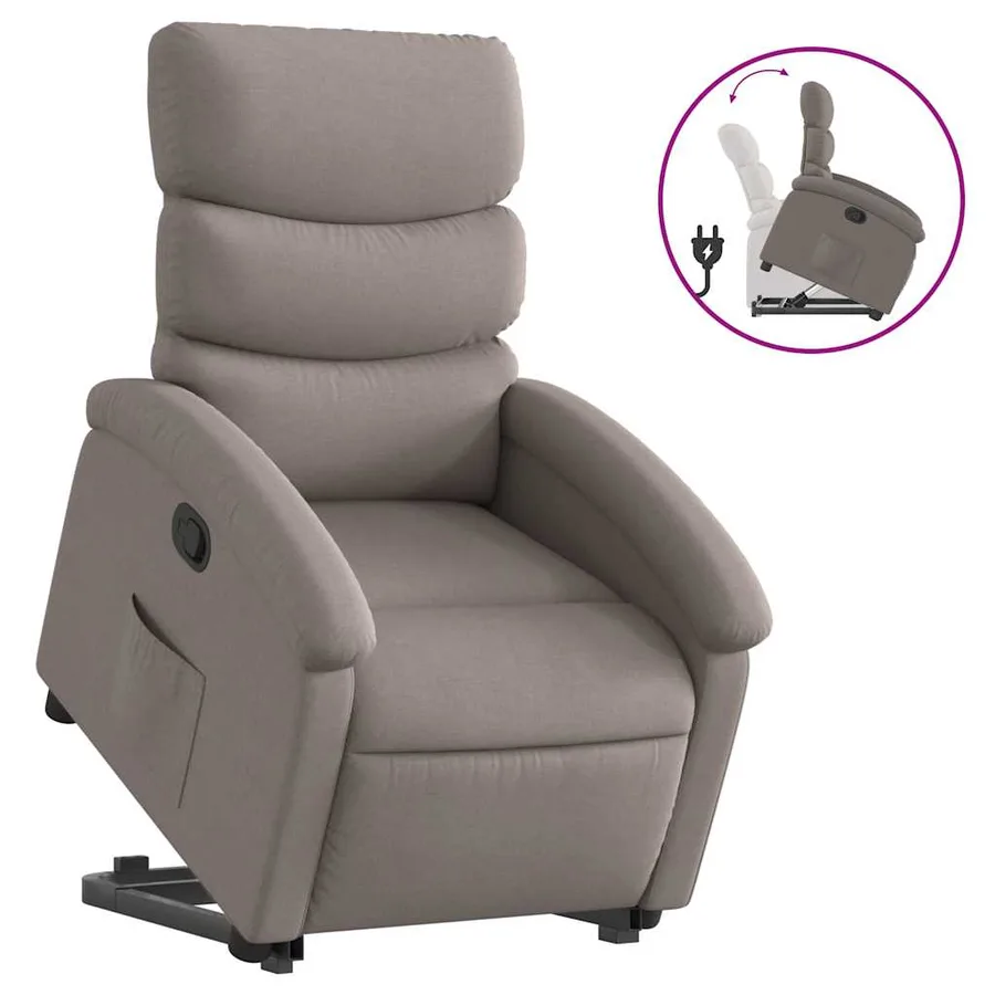 Fauteuil inclinable taupe tissu - 2