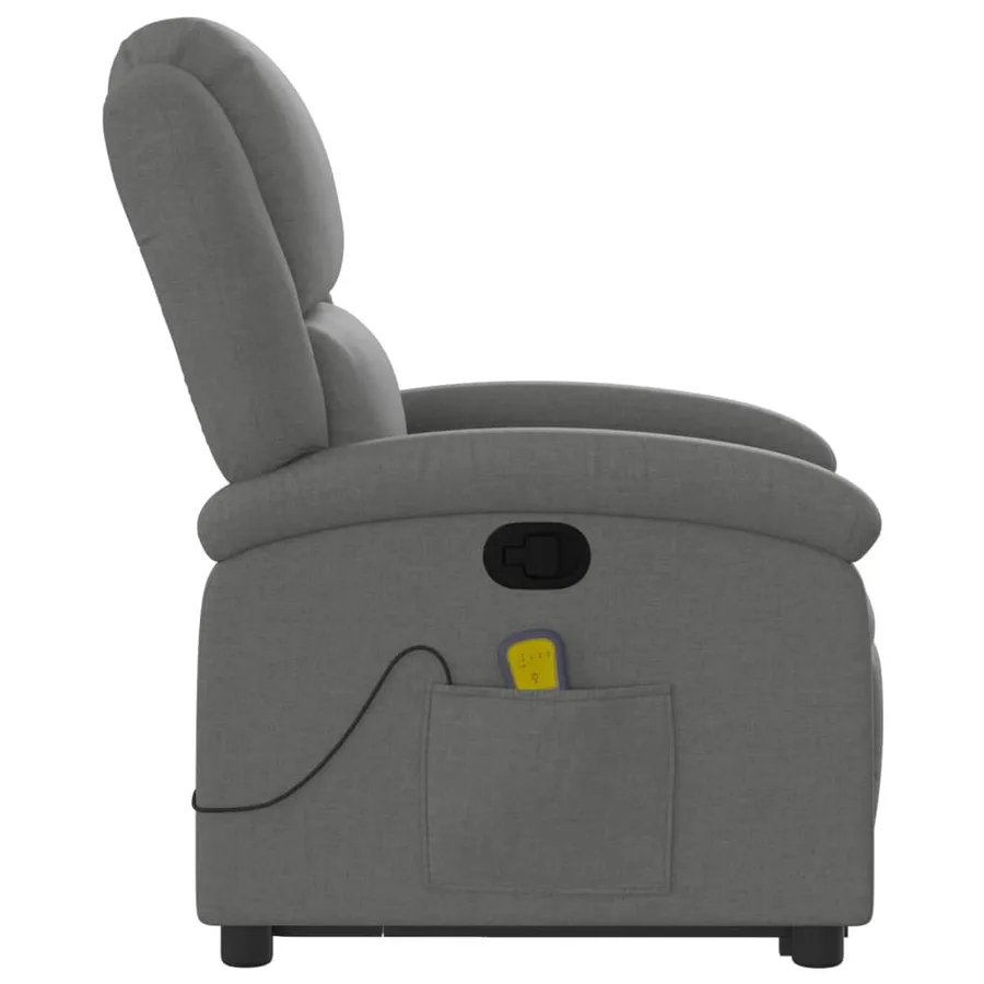 Fauteuil de massage inclinable Gris foncé Tissu - 10