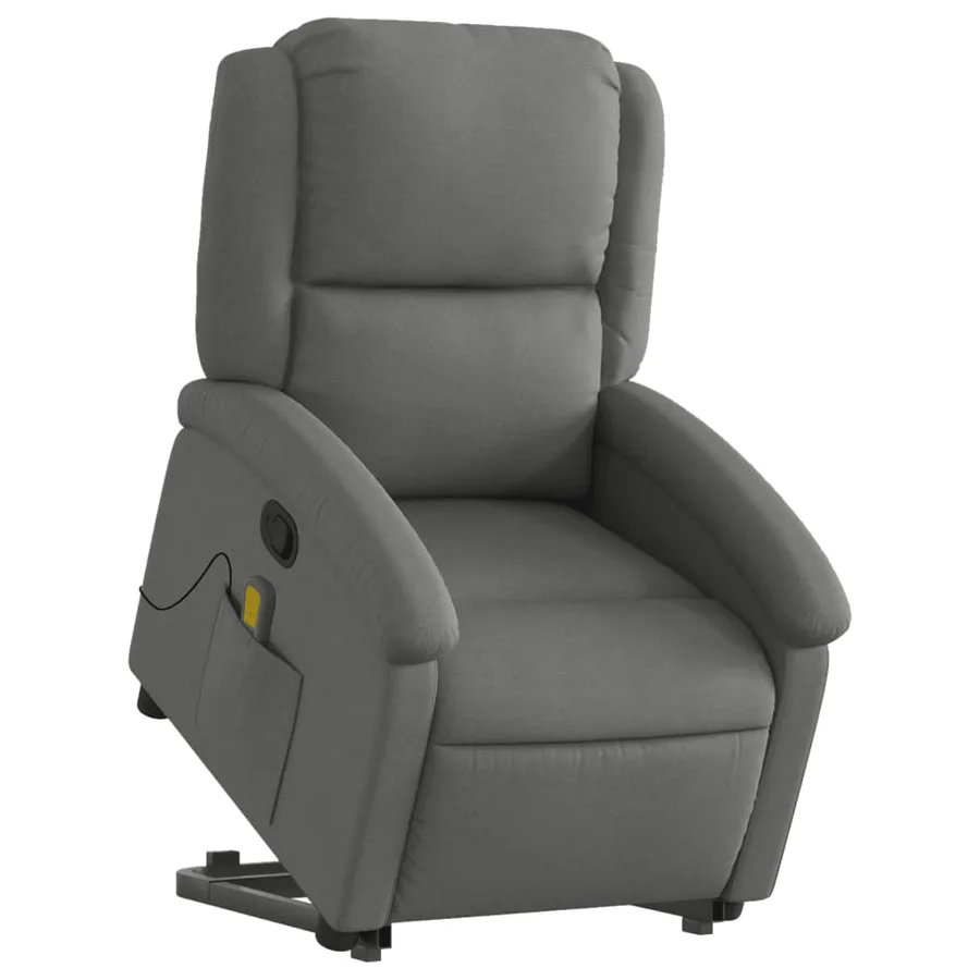 Fauteuil de massage inclinable Gris foncé Tissu - 3