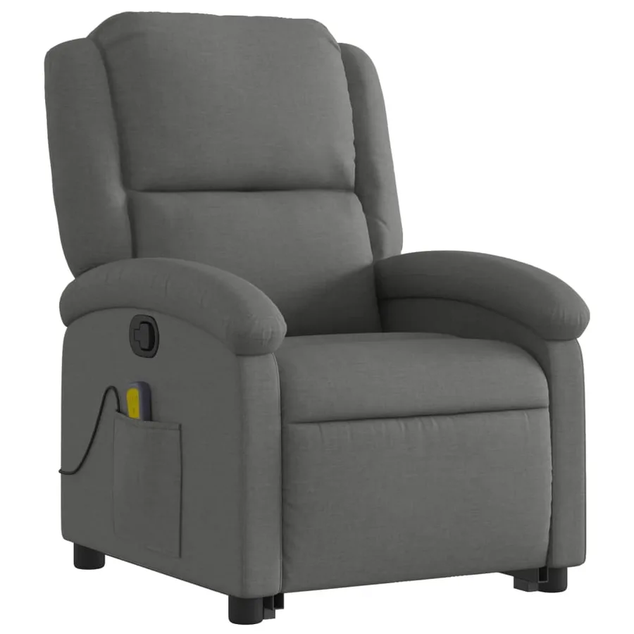 Fauteuil de massage inclinable Gris foncé Tissu - 4