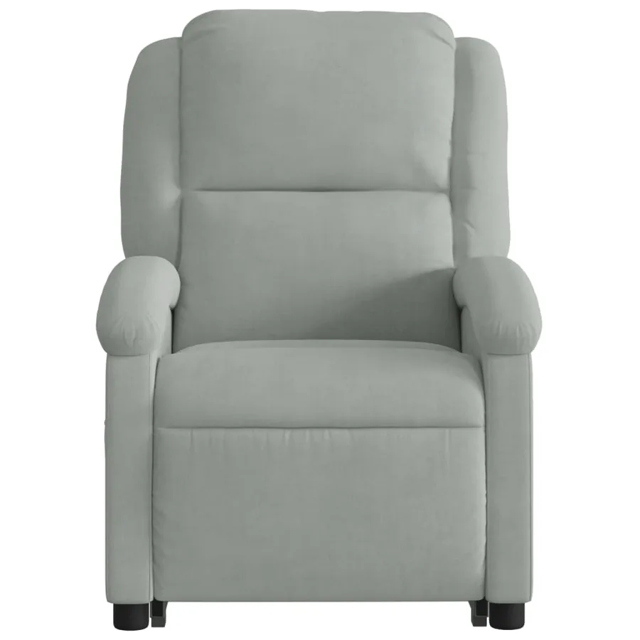 Fauteuil inclinable électrique gris clair velours - 9