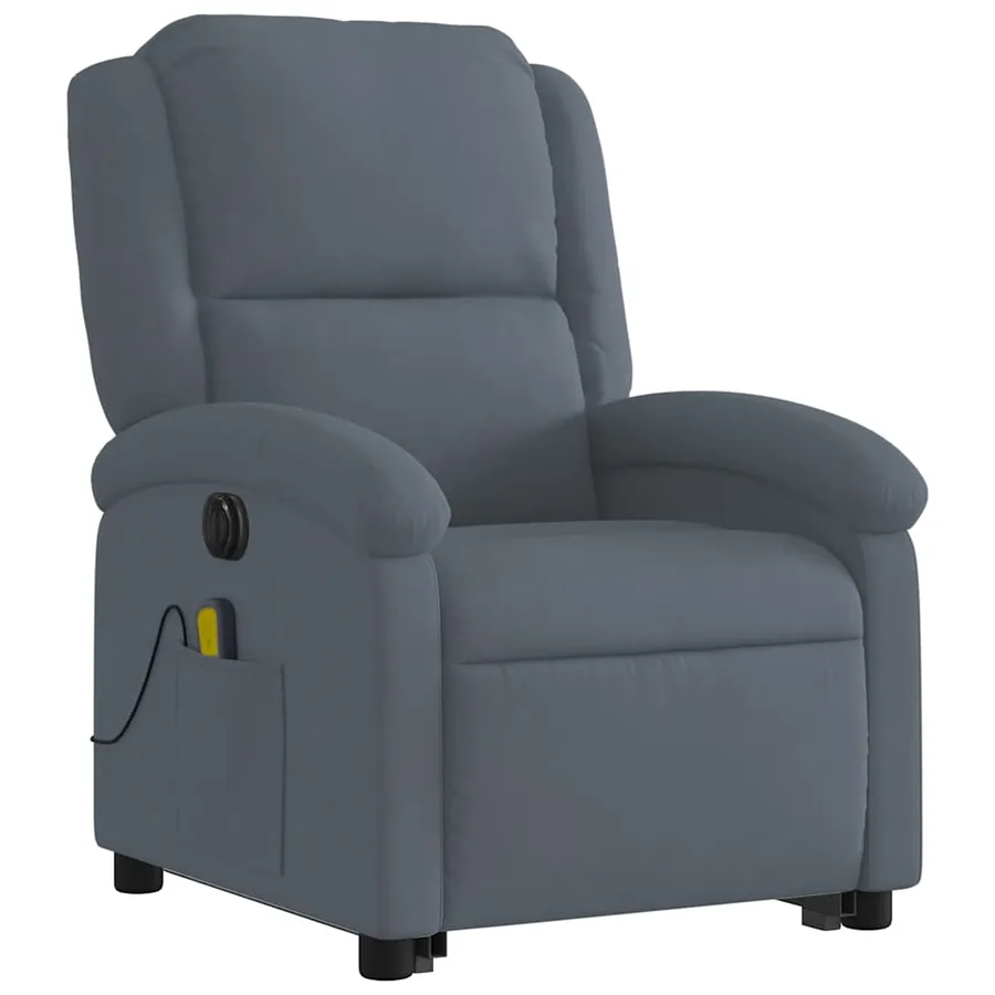 Fauteuil inclinable de massage électrique gris foncé velours - 4