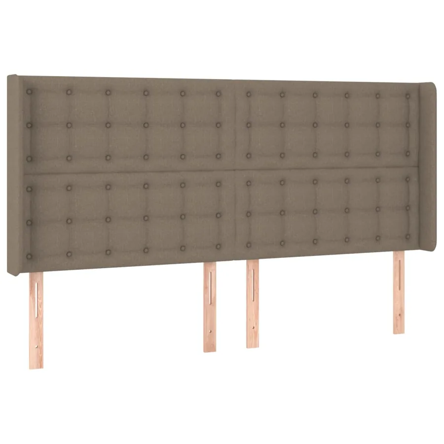 Sommier à lattes de lit matelas et LED Taupe 200x200 cm Tissu - 7