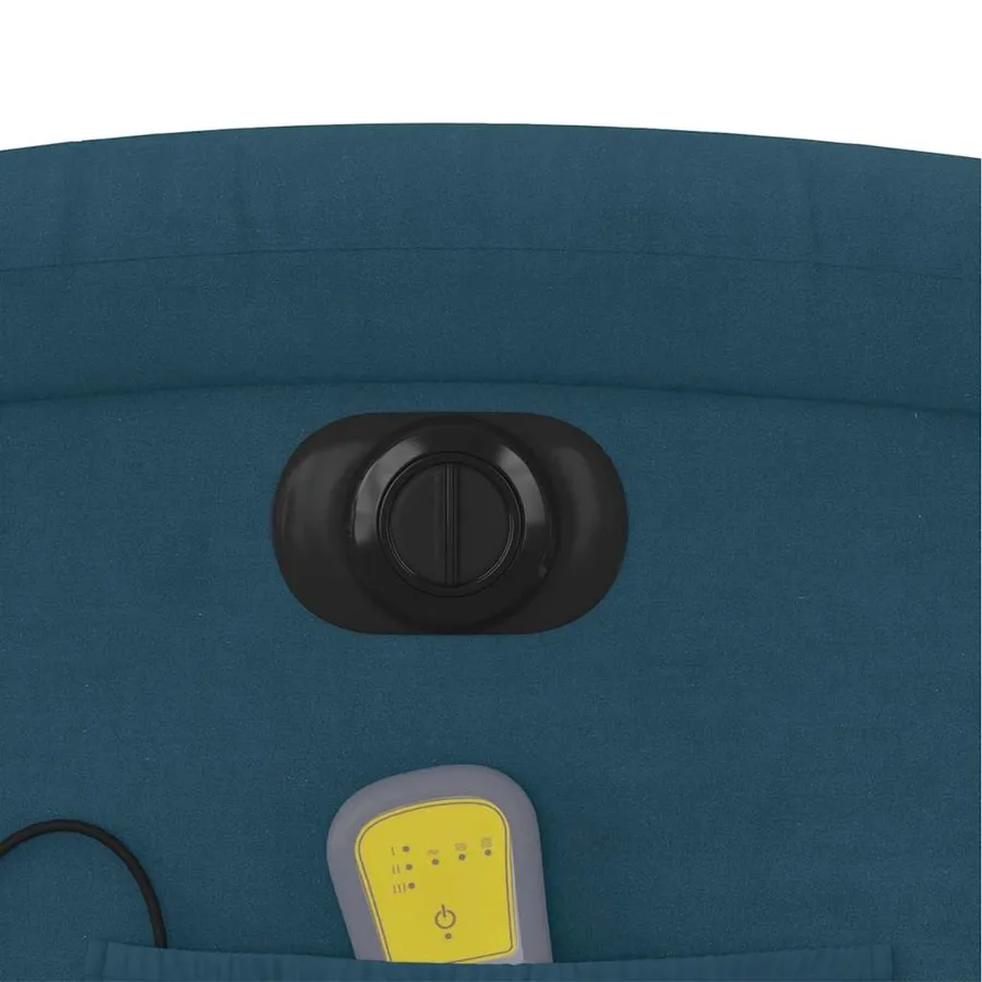 Fauteuil inclinable de massage électrique bleu velours - 14