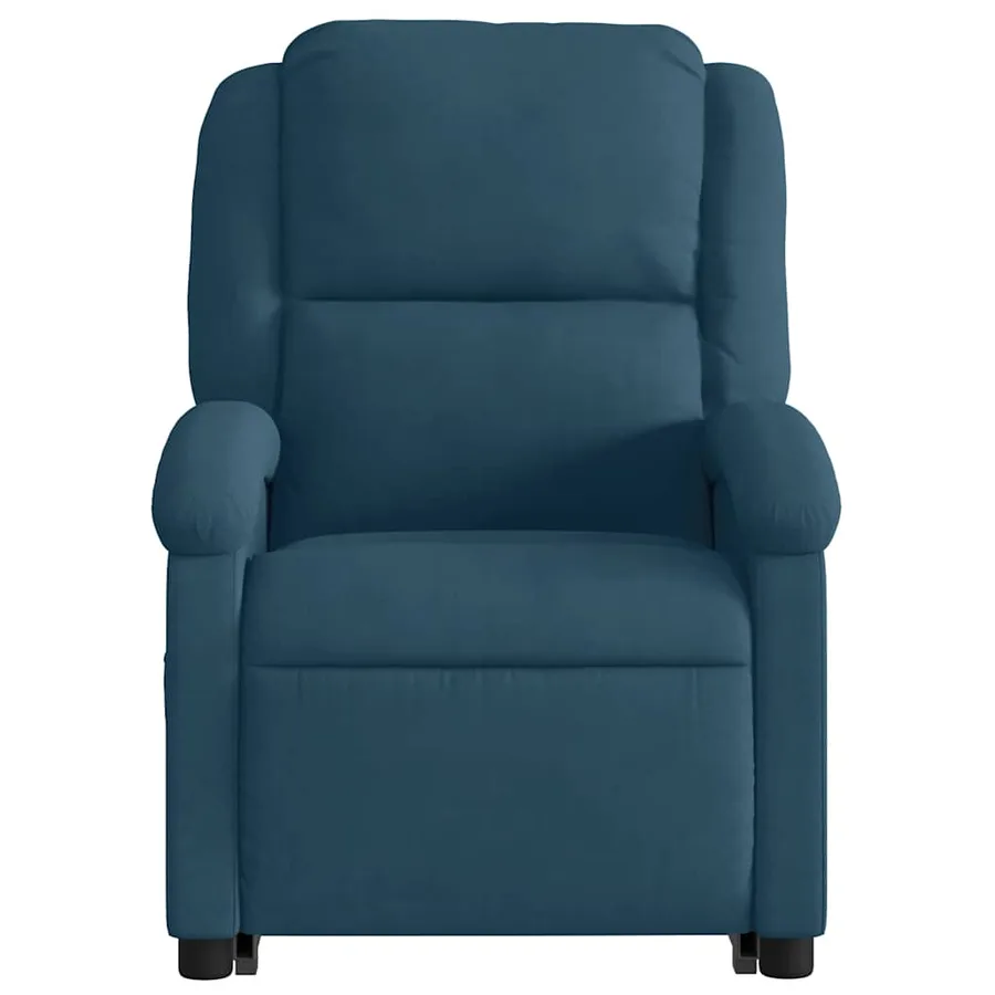Fauteuil inclinable de massage électrique bleu velours - 6