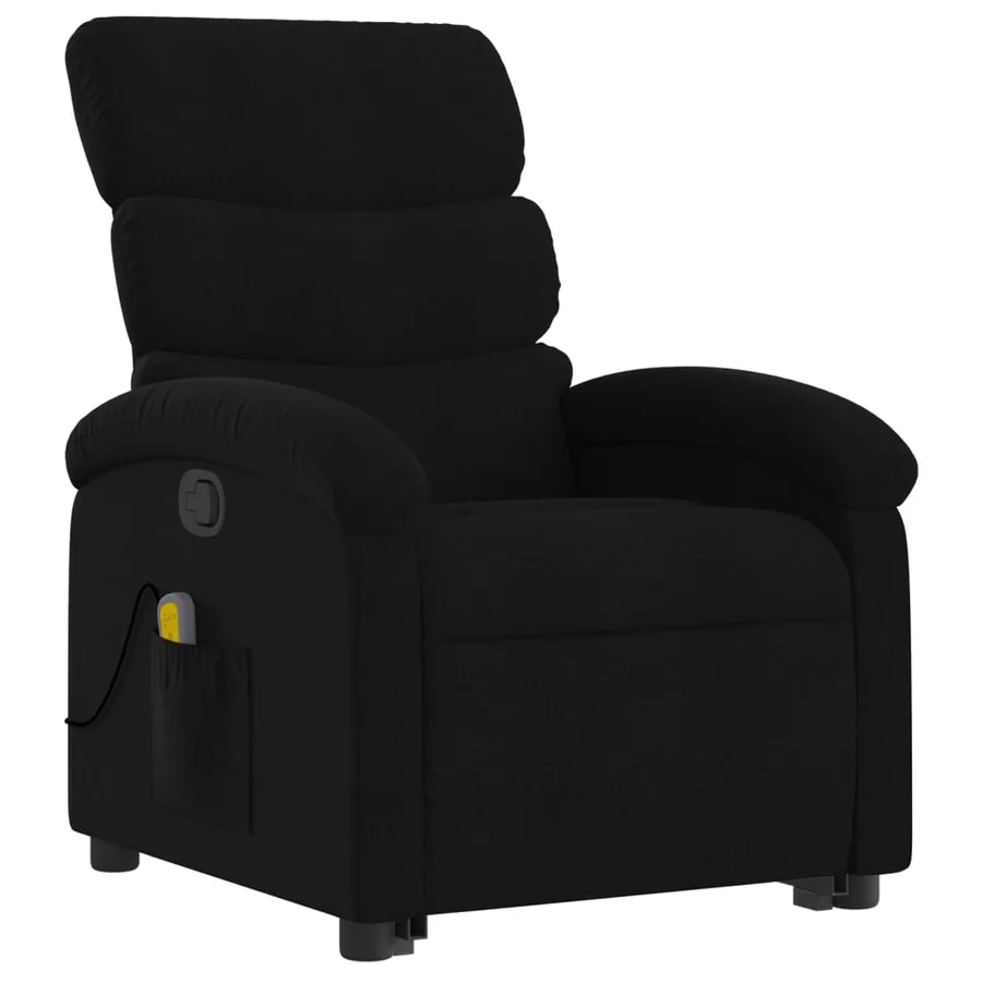 Fauteuil de massage inclinable Noir Tissu - 3