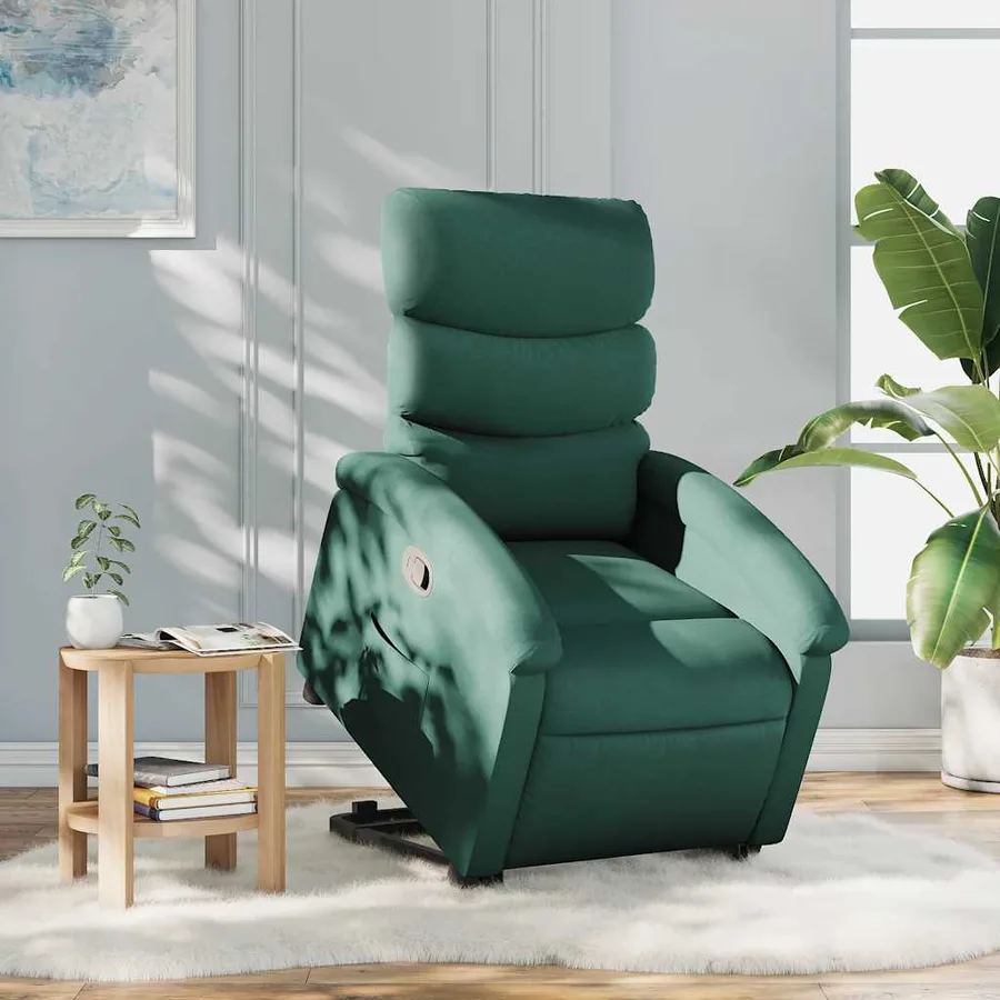 Fauteuil inclinable vert foncé tissu - 15