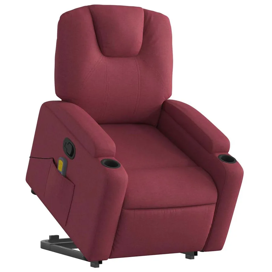 Fauteuil inclinable de massage Rouge bordeaux Tissu - 3