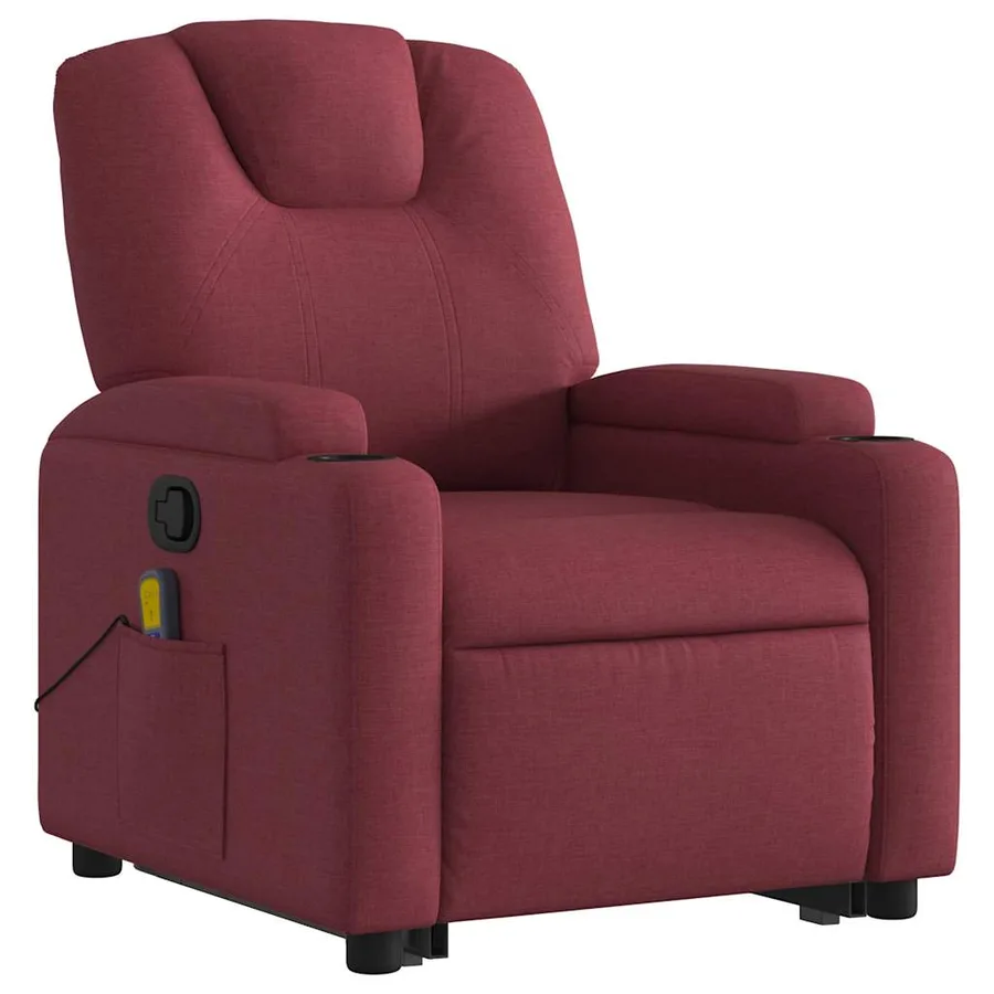 Fauteuil inclinable de massage Rouge bordeaux Tissu - 4
