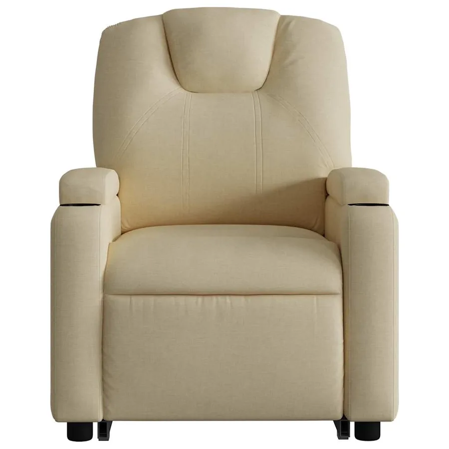 Fauteuil inclinable de massage électrique Crème Tissu - 9