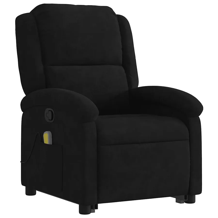 Fauteuil de massage inclinable Noir Velours - 4