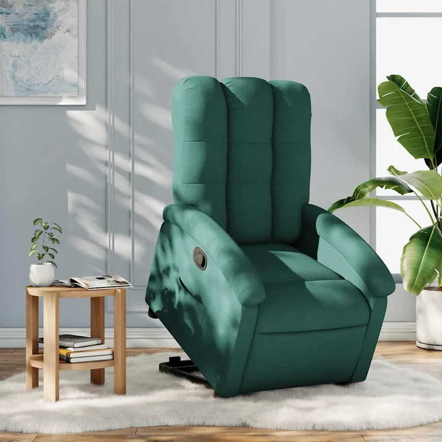 Fauteuil inclinable vert foncé tissu - 15