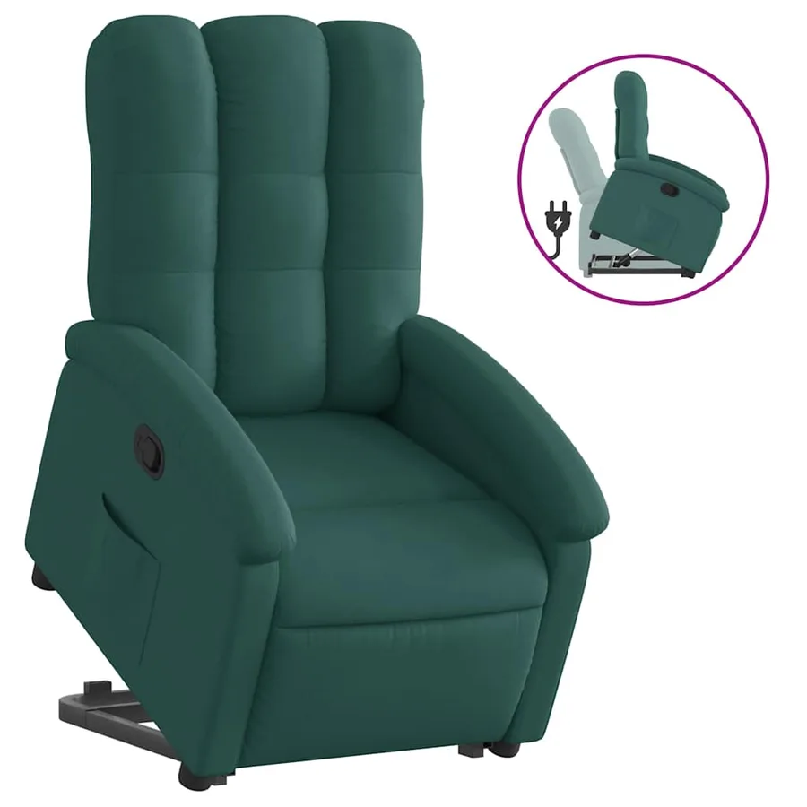 Fauteuil inclinable vert foncé tissu - 2