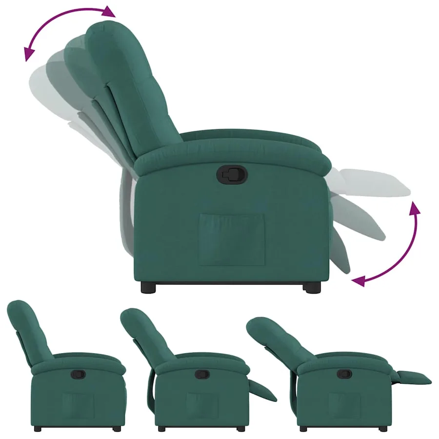 Fauteuil inclinable vert foncé tissu - 7