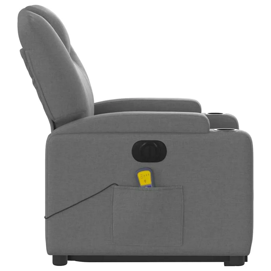 Fauteuil inclinable de massage électrique Gris foncé Tissu - 10