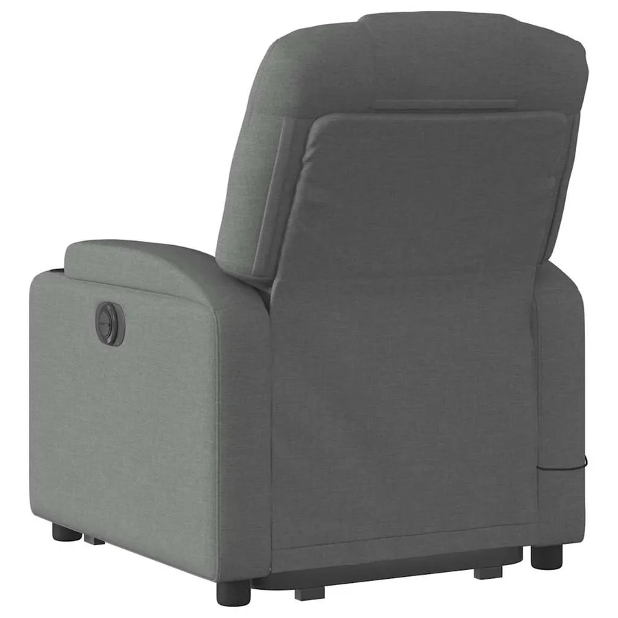 Fauteuil inclinable de massage électrique Gris foncé Tissu - 5