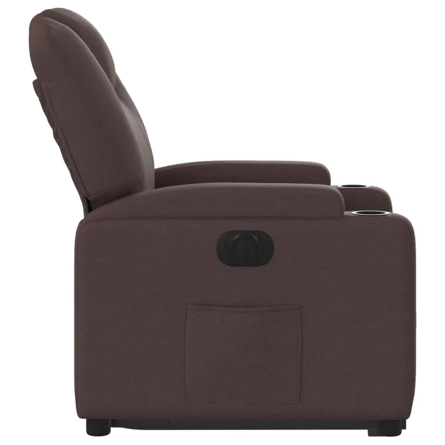 Fauteuil inclinable électrique marron foncé tissu - 10