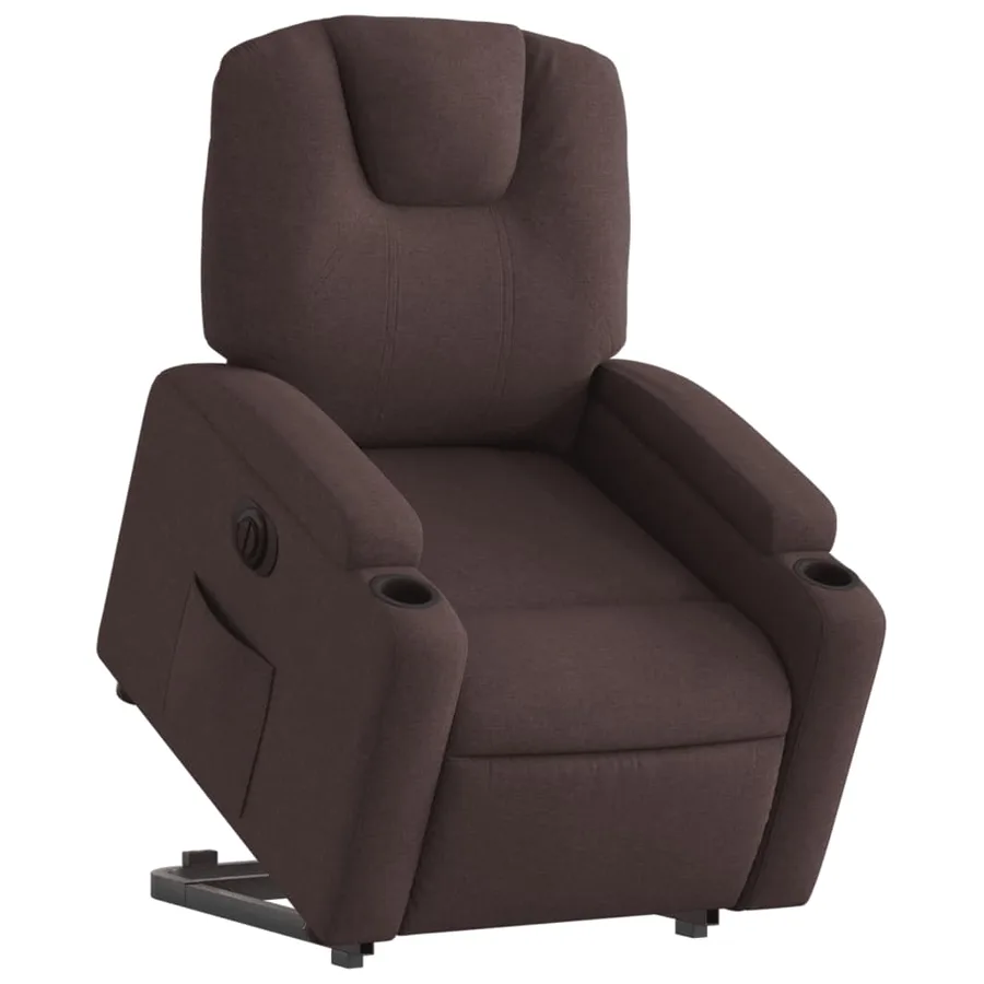 Fauteuil inclinable électrique marron foncé tissu - 3