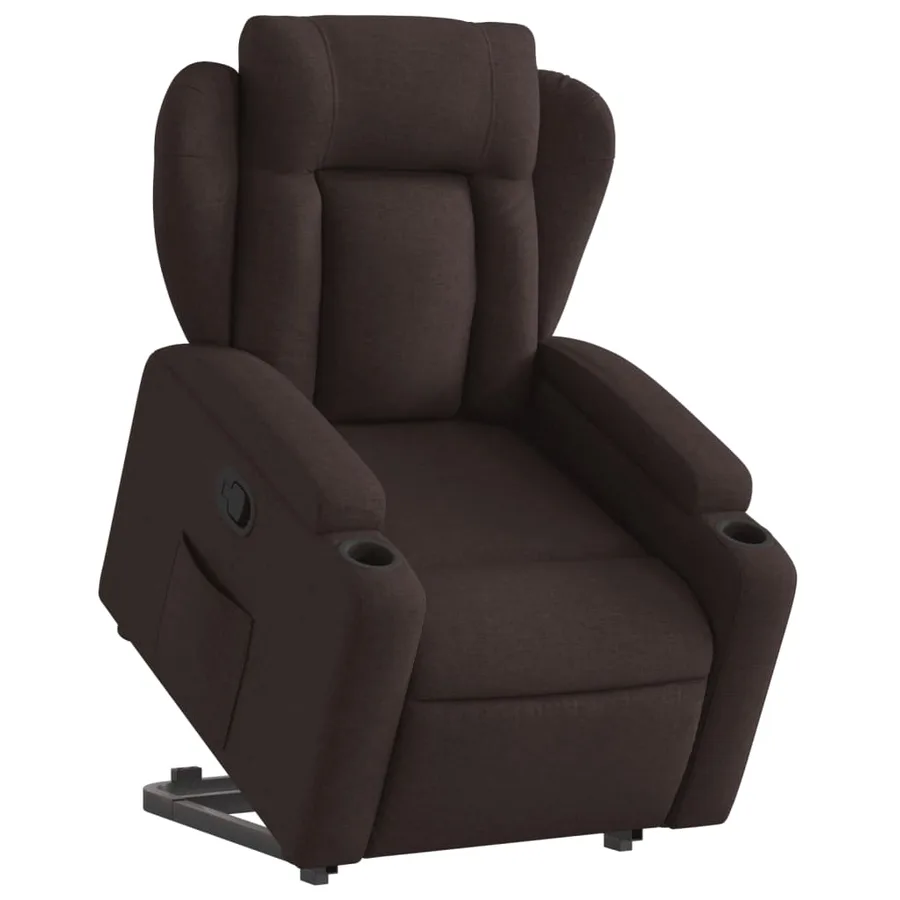 Fauteuil inclinable marron foncé tissu - 3